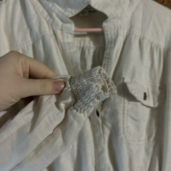 American Eagle White Cinched Cotton Midi Dress Size Medium - Picture 3 of 6